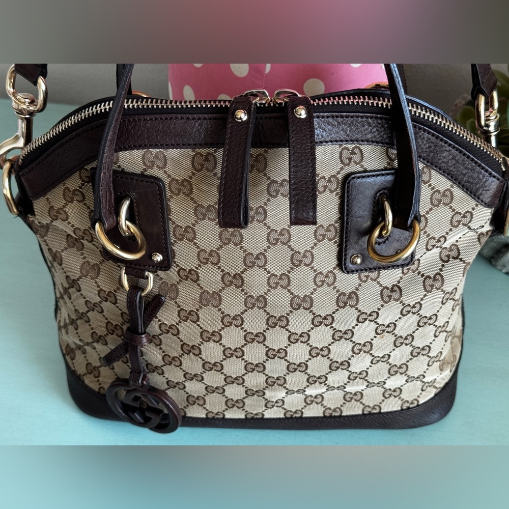 GUCCI GG Canvas Convertible Dome Satchel Bag & matching Continental Wallet - Picture 4 of 15